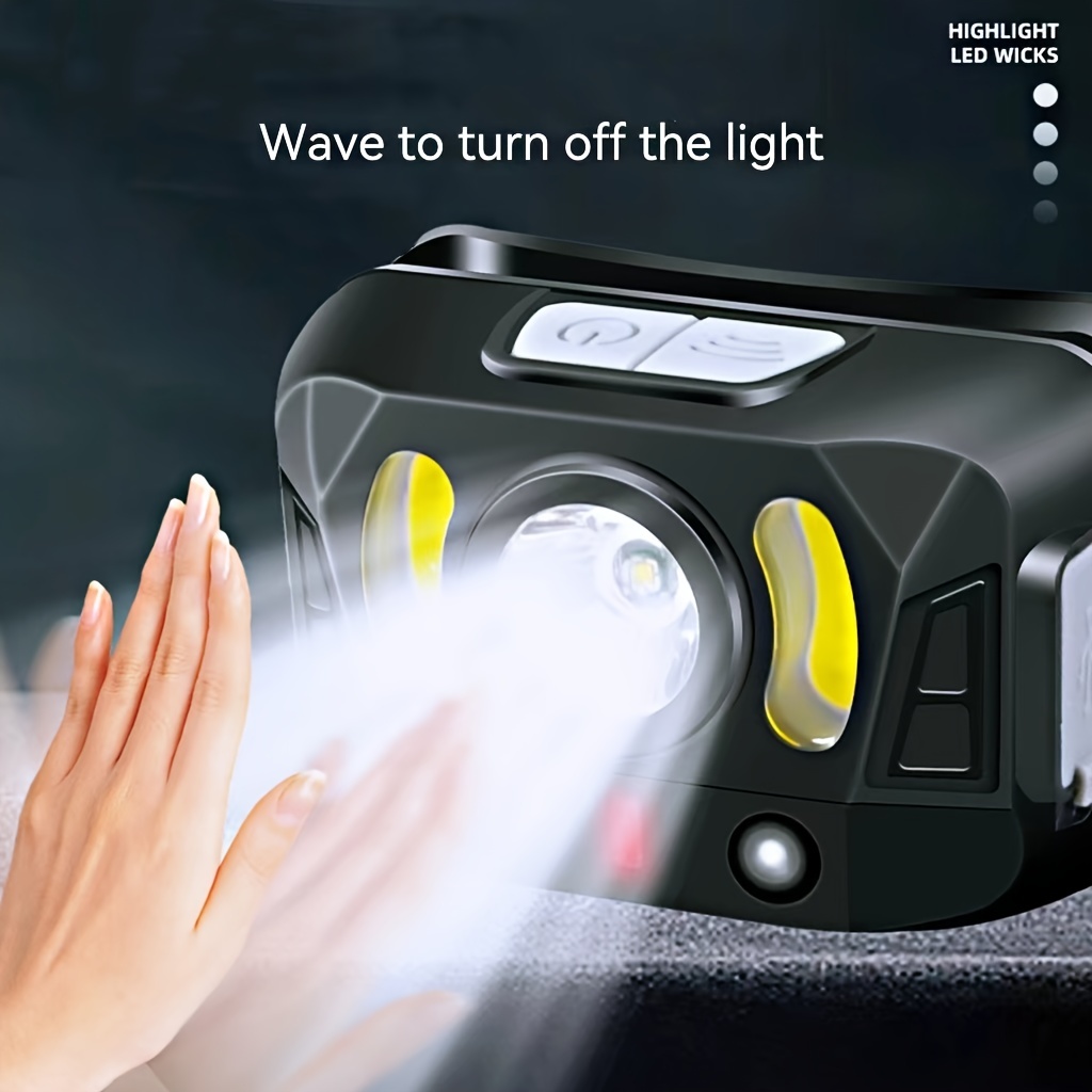 Black Plastic Waterproof Modes Headlamp Flashlight