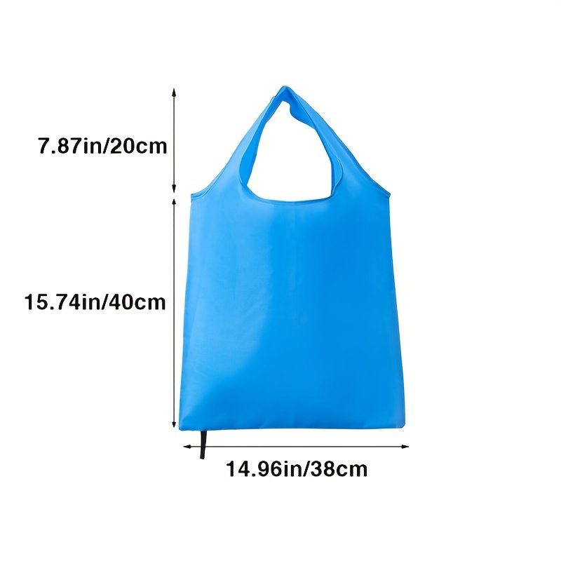 1 sac de courses simple en polyester de couleur unie, sac de