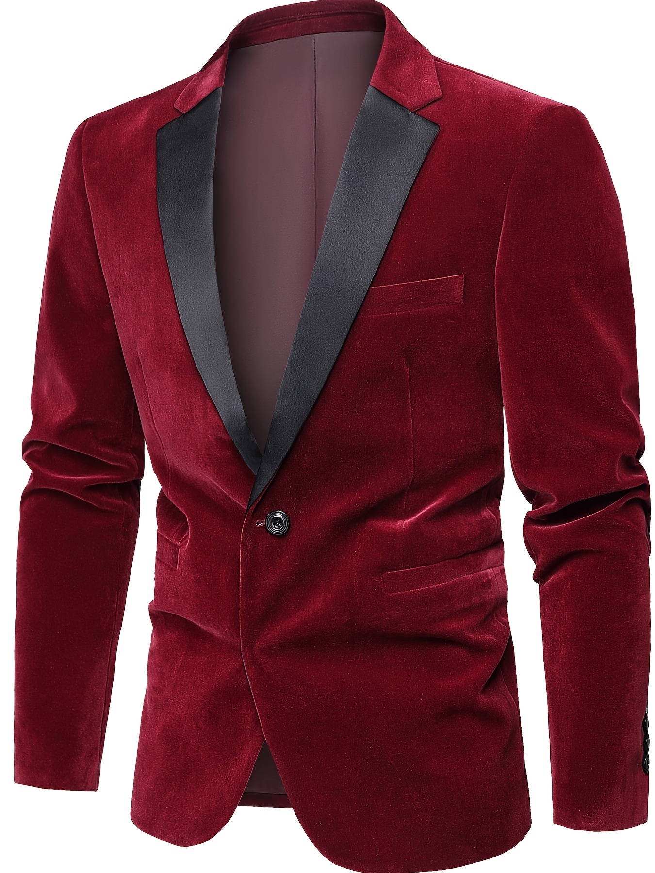 Red Velvet Elegant Suit Casual Style Gentleman's Fashion - Temu Canada