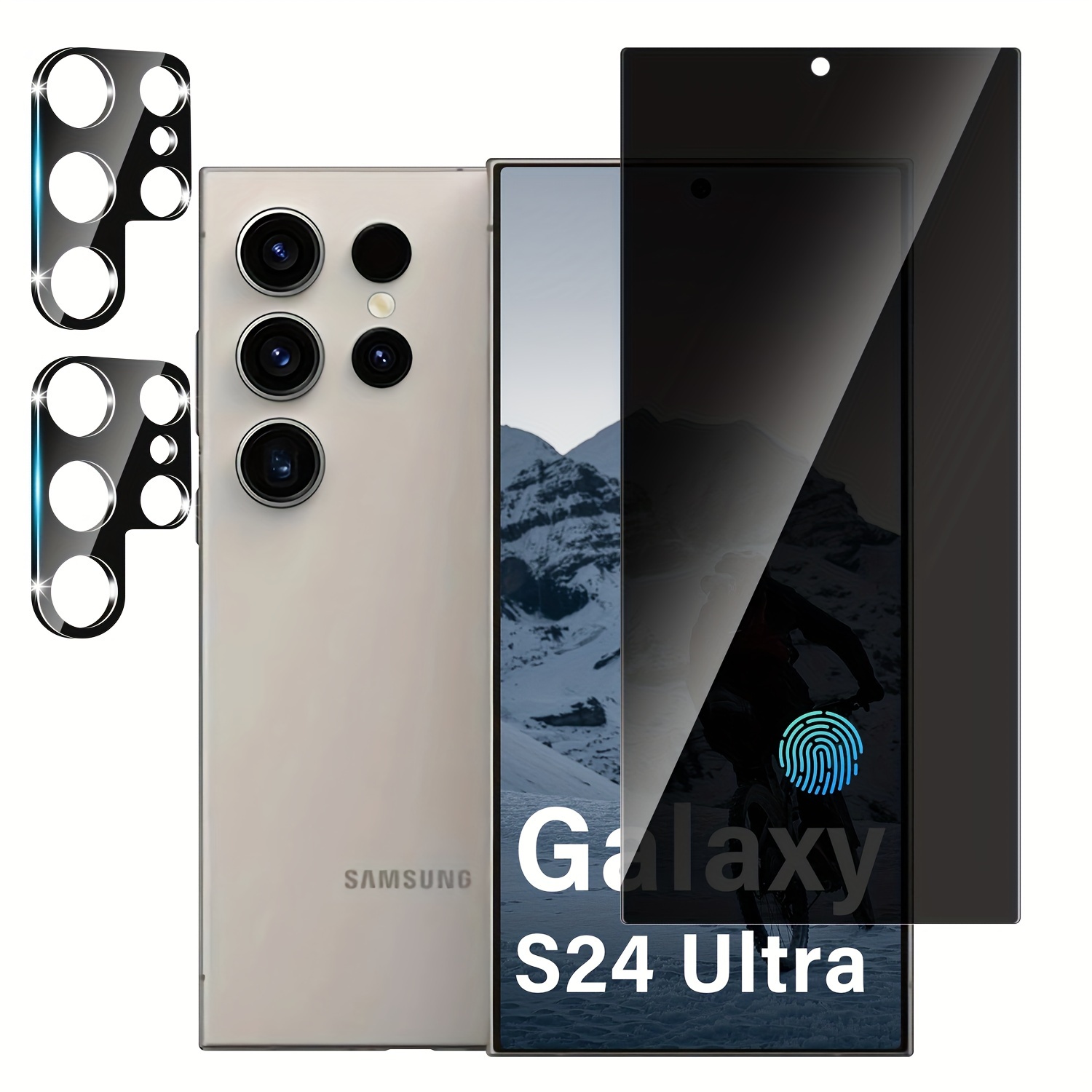 1+2 Packs] Para Galaxy S24 Ultra Protector De Pantalla De Privacidad Y  Protector De