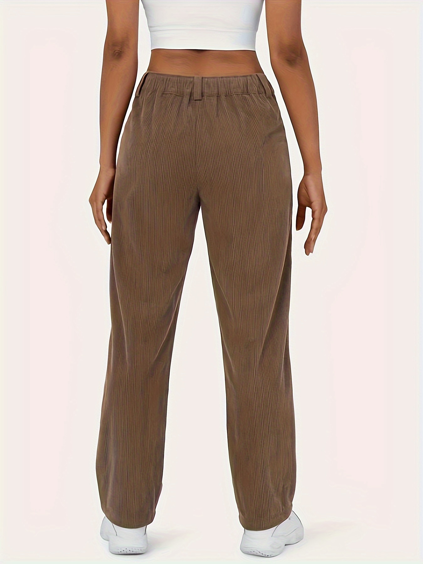 Pantalones Anchos Texturizados Sólidos Pantalones Casuales - Temu
