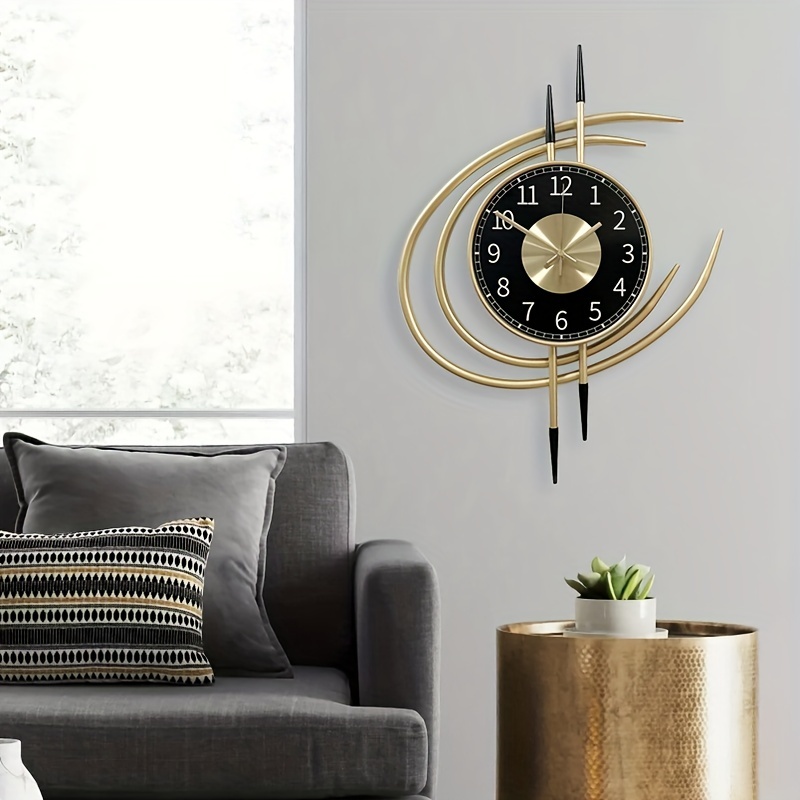 Reloj de pared grande con mapa del mundo, minimalista, moderno, de metal,  redondo, silencioso, sin tictac, funciona con pilas, para sala de estar