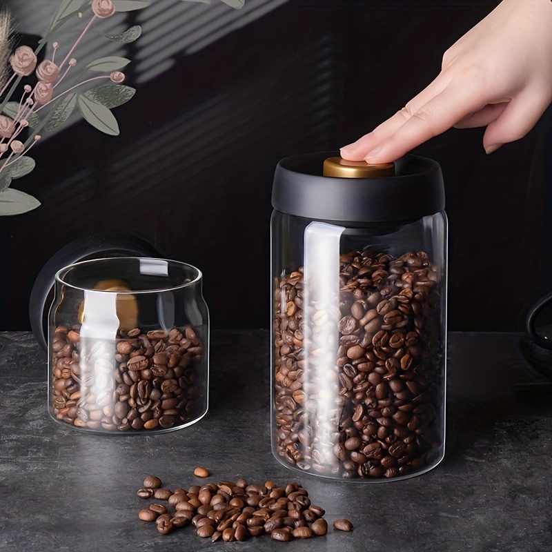 Kaffe 8oz Round Glass Coffee Storage Canister with Airtight Lid - Gold