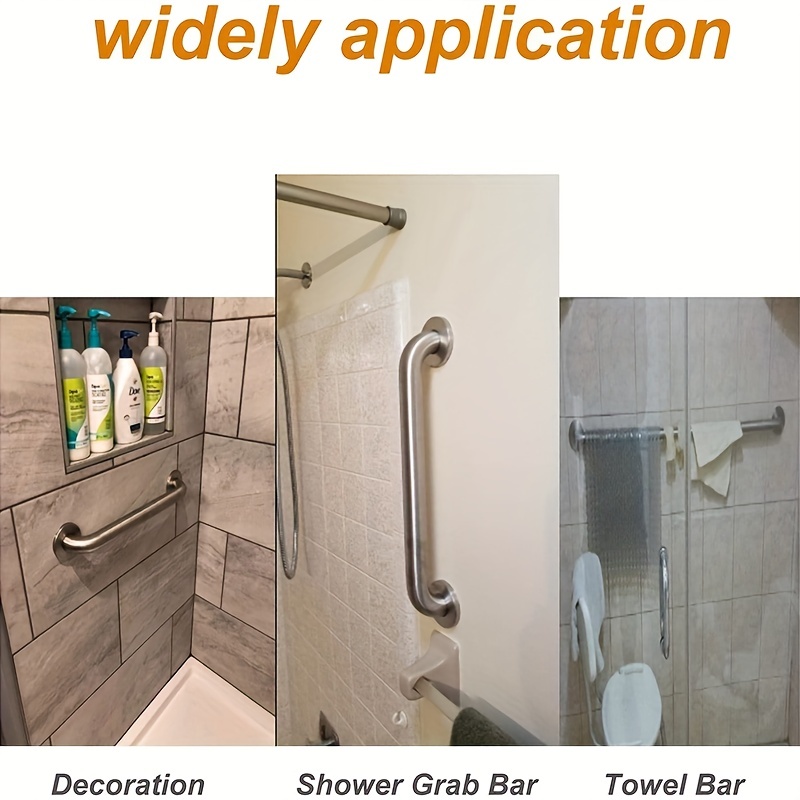 2 Pack Shower Grab Bar, Stainless Steel Bathroom Grab Bar, Shower Handle  Bath Handle, Safety Bars for Shower Chair Bench, Grab Bars Senior, Elderly