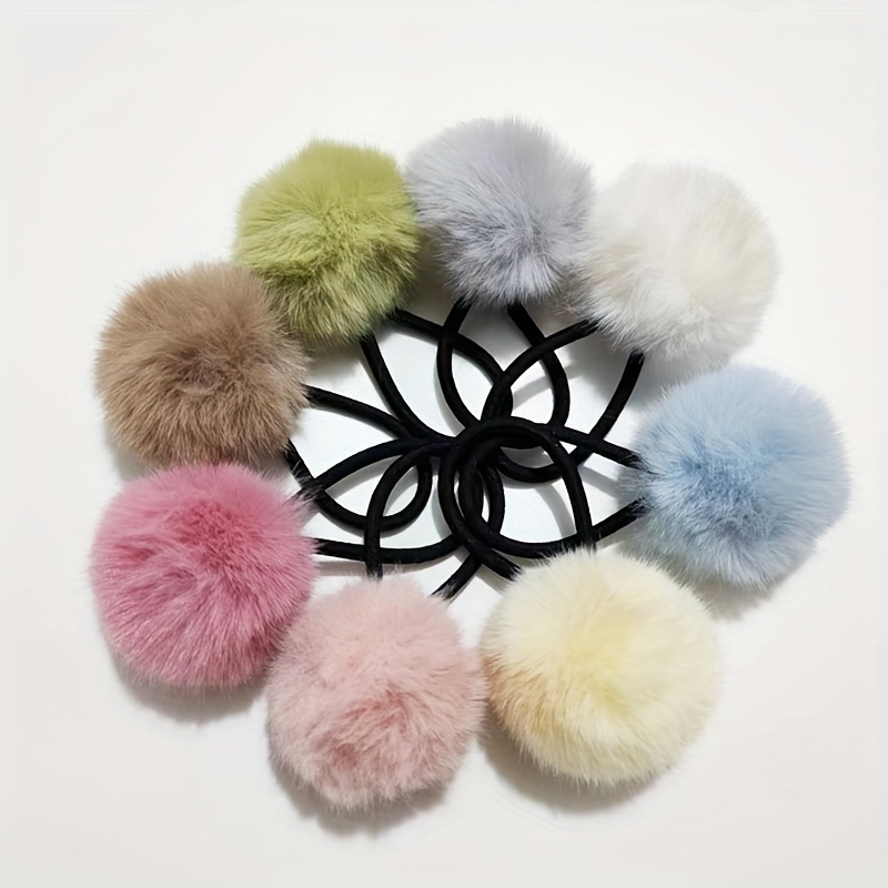 9pcs Women'S Plush Teddy Bear & Rabbit Hair Clip, Cloth Flower Hairpin Set,  Non- Damage Hair Clasp Headwear For Autumn & Winter