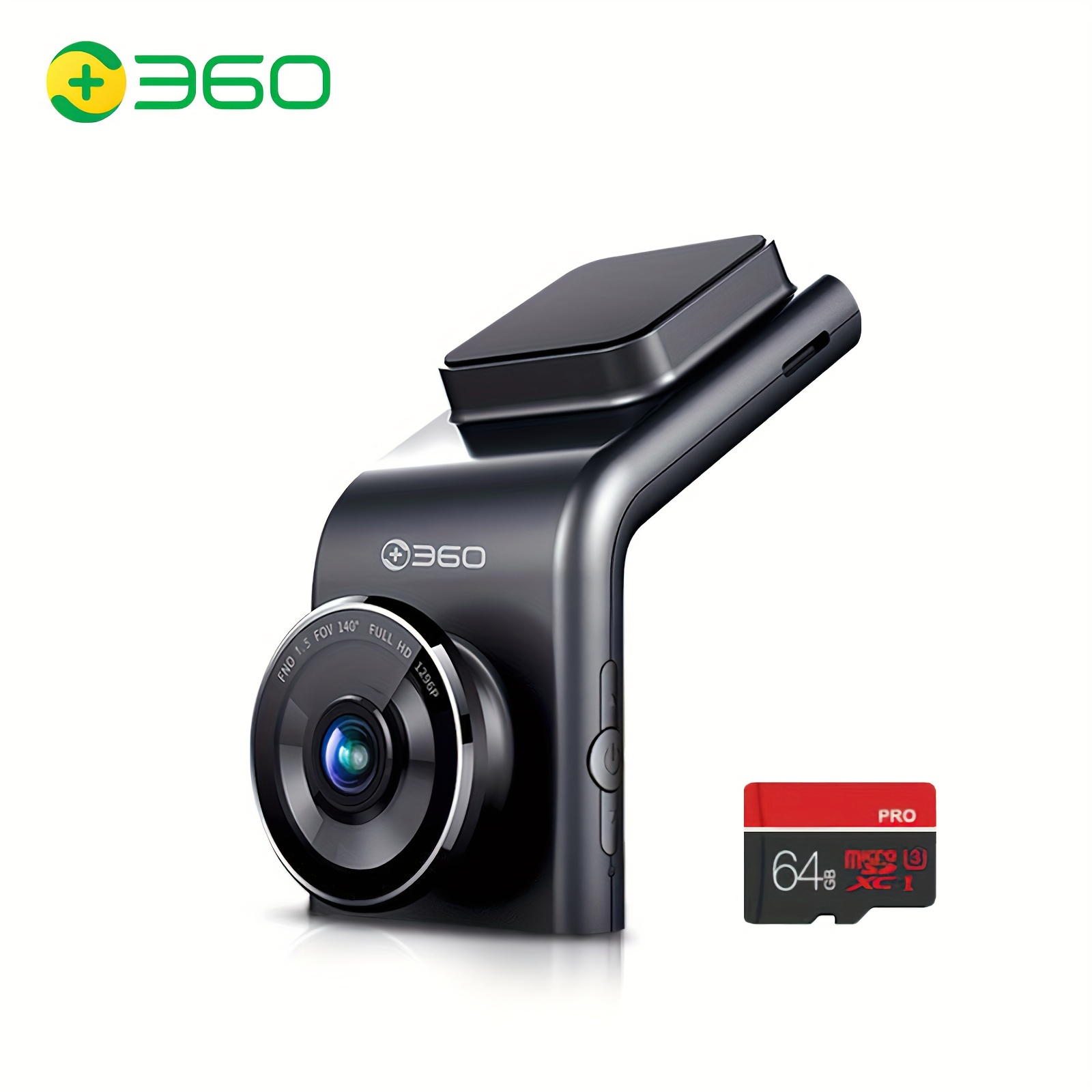 360 G300H 1296P Dash Cam Car Dash Camera 2 Ips Screen APP WiFi Control  Night Vision 24hr Motion Detection Loop Recording H.265 Support 128GB SD  Card