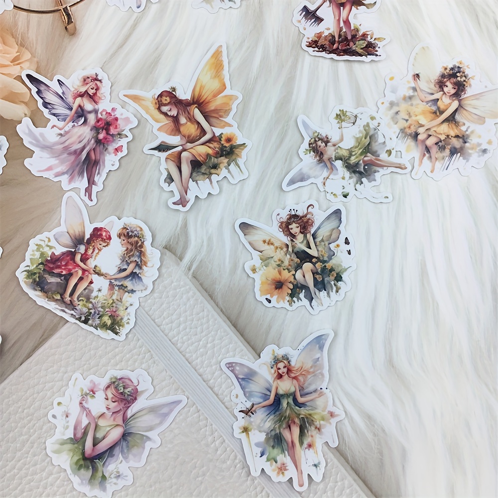 New Retro Sticker Decoration Cute Flower Fairy Elf Material - Temu
