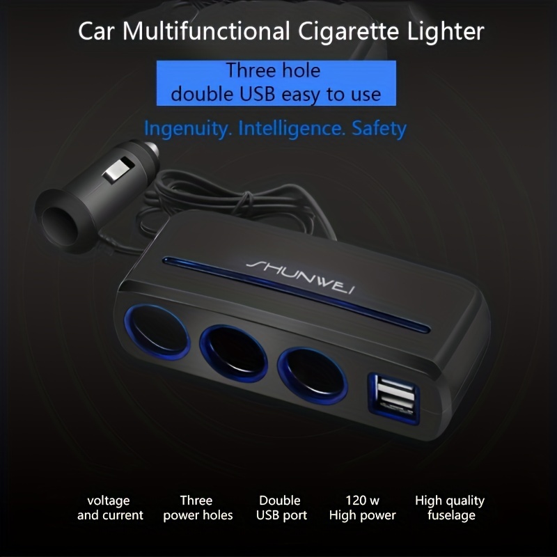 USB-Ladegerät mit 2 Anschlüssen, für den Zigarettenanzünder, von t