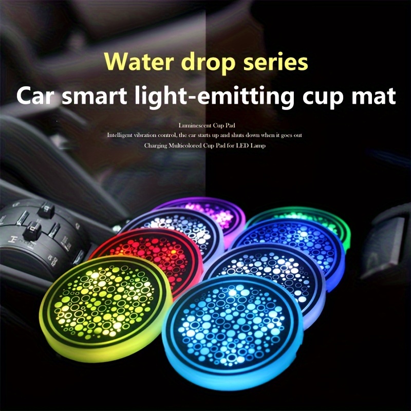 LED Car Light-Emitting Water Cup Mat Smart Induction Colorful Car