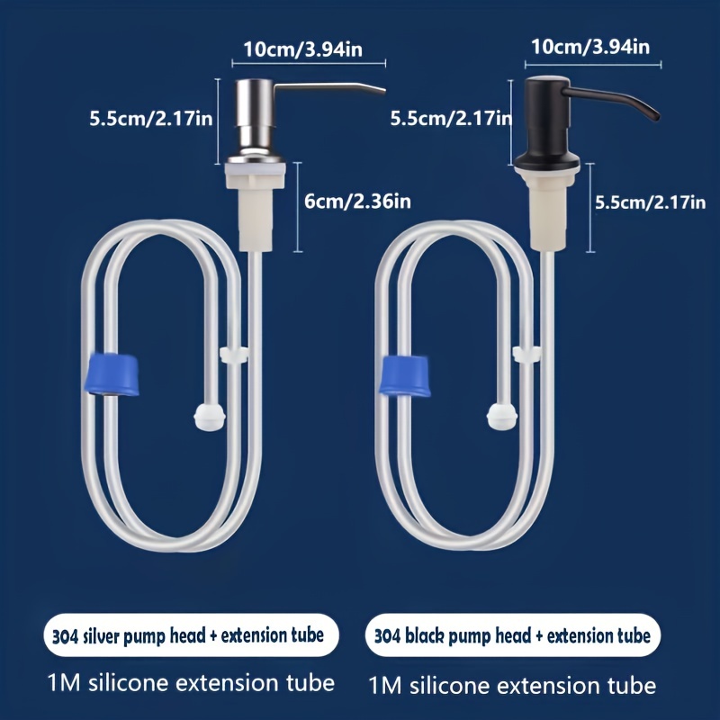 Soap Dispenser for Kitchen Sink(Brushed Nickel),Stainless Steel Countertop  Dish Soap Dispenser Pump with Extension Tube kit