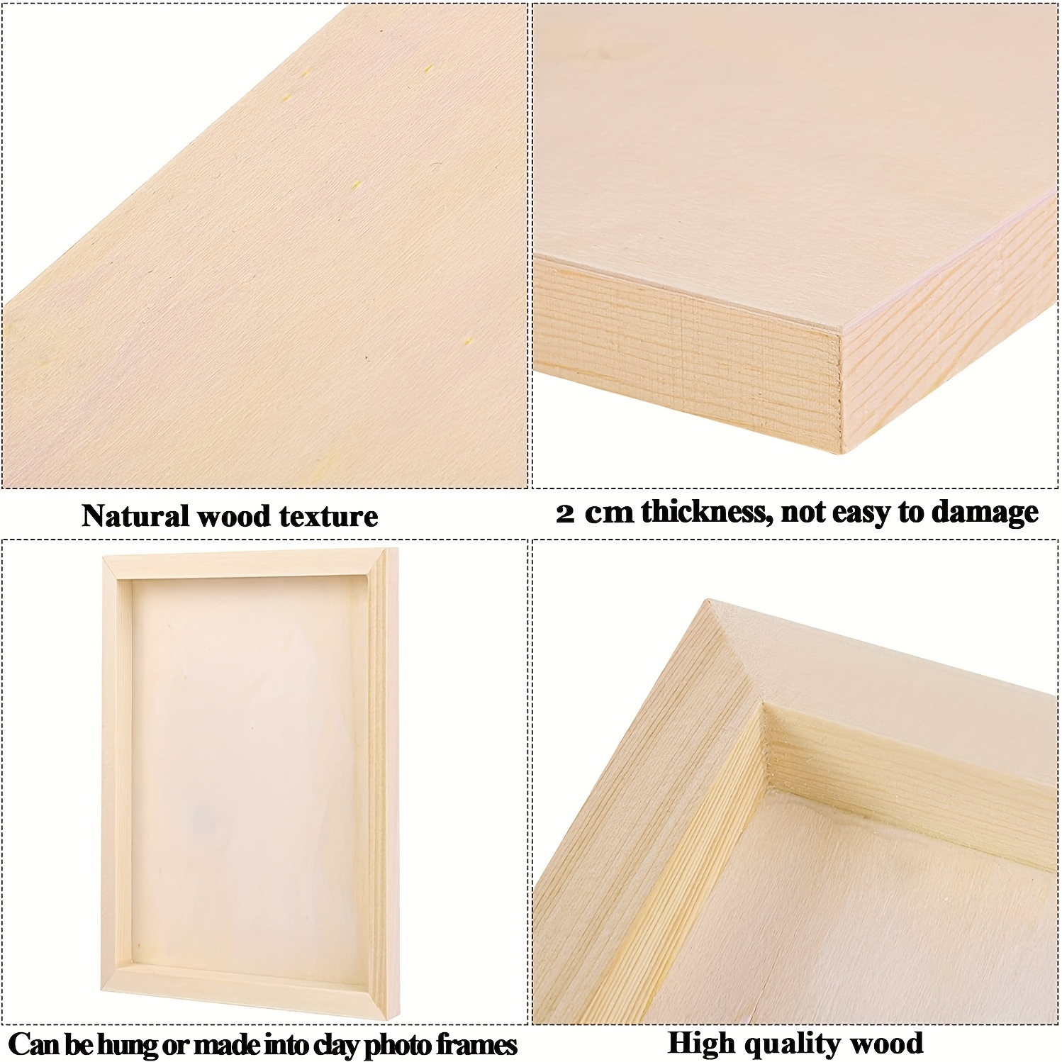 Paquete de 6 tableros de lona de madera sin terminar para pintar, paneles  cuadrados de madera de 6 x 6 pulgadas para manualidades