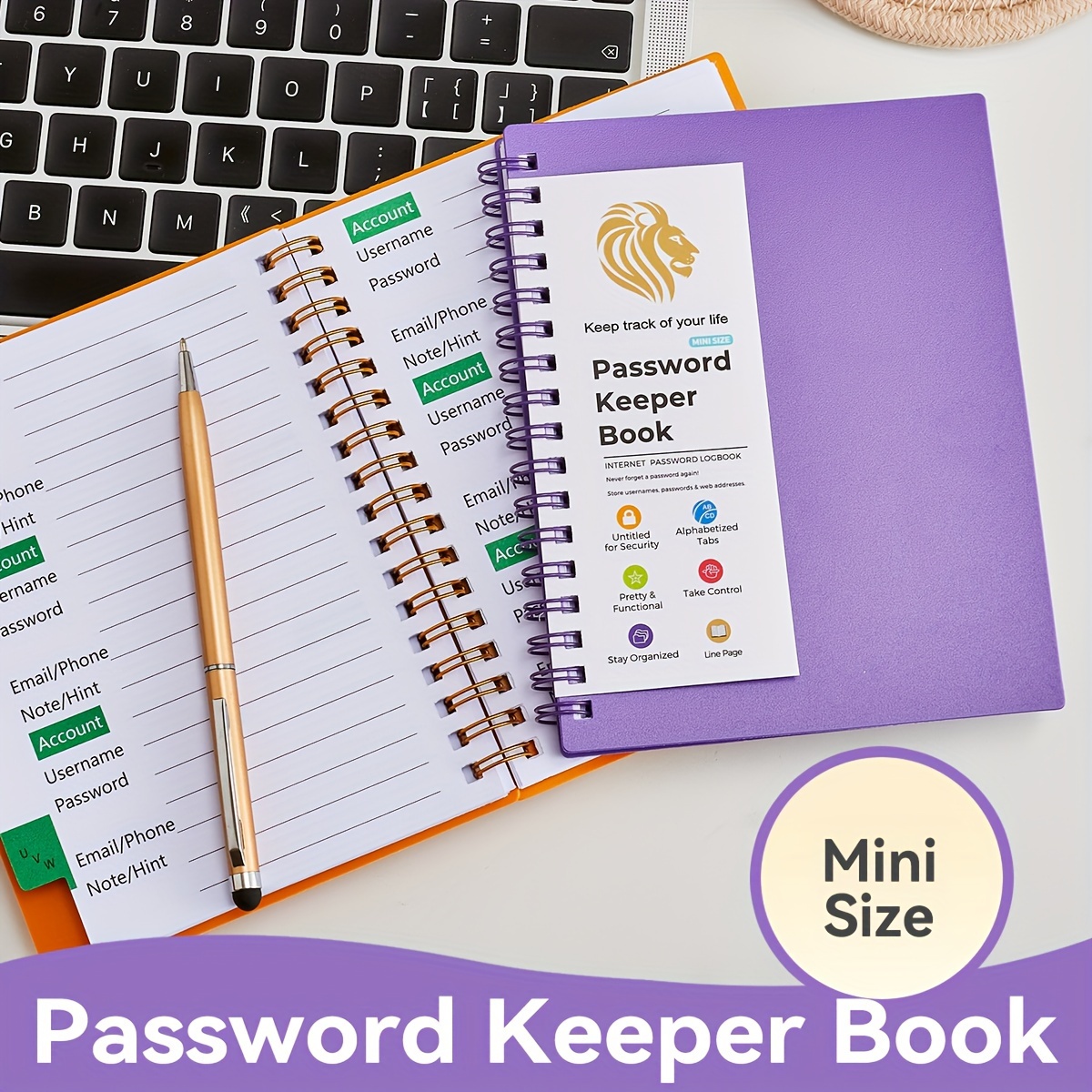 Password Keeper Book Alphabetical Tabs Medium Size Password - Temu