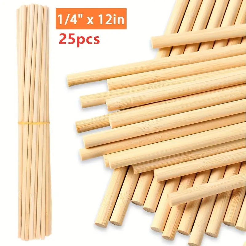 Dowel Rods Wood Sticks Wooden Dowel Rods Bamboo Sticks For - Temu