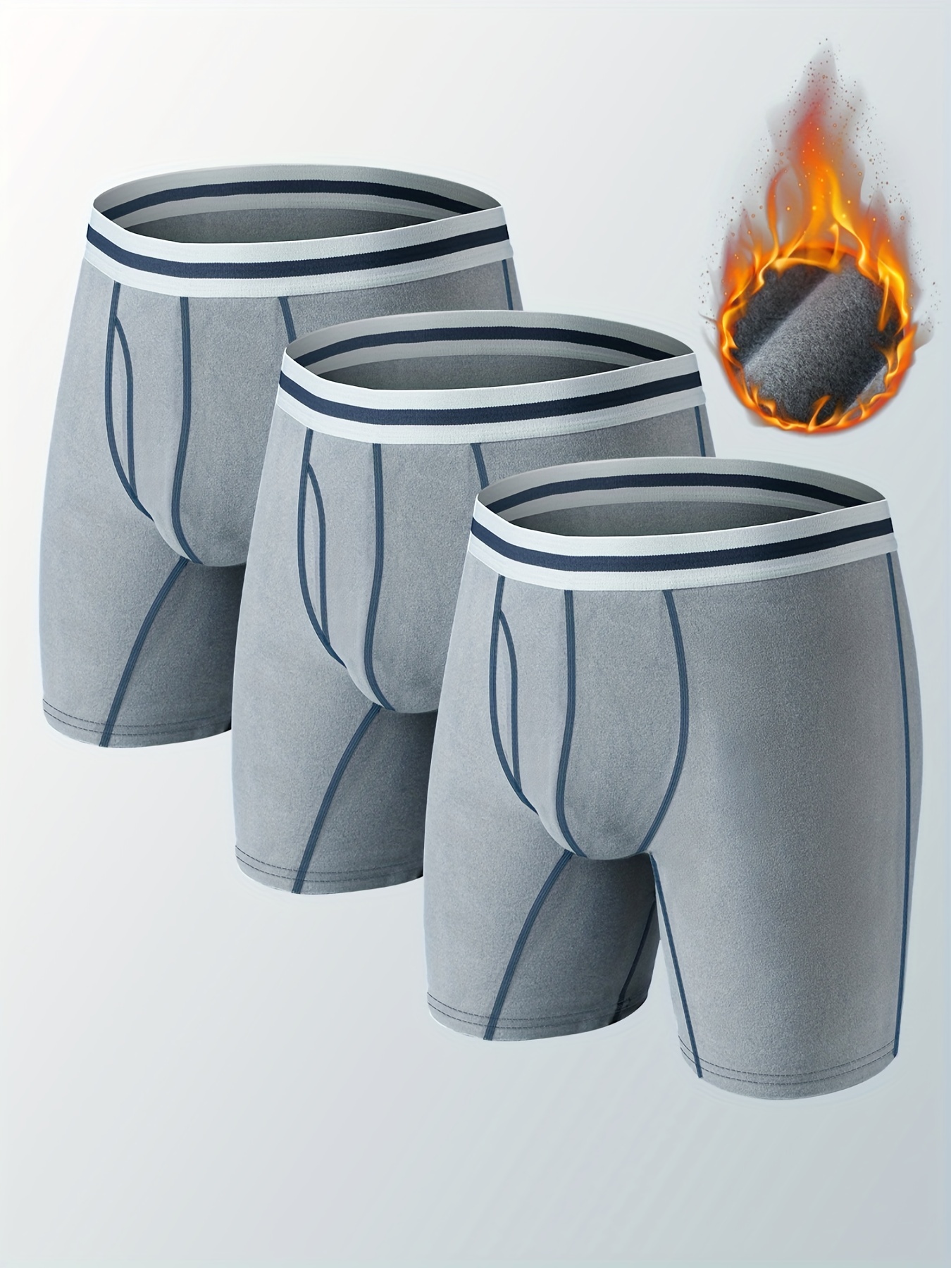 Men's Thermal Warm Long Leg Boxer Briefs Shorts Seamless - Temu