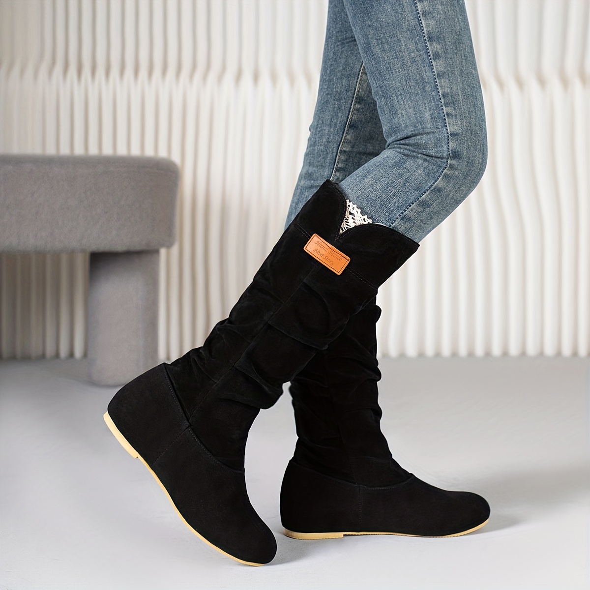 Womens Slouch Knee High Boots - Temu