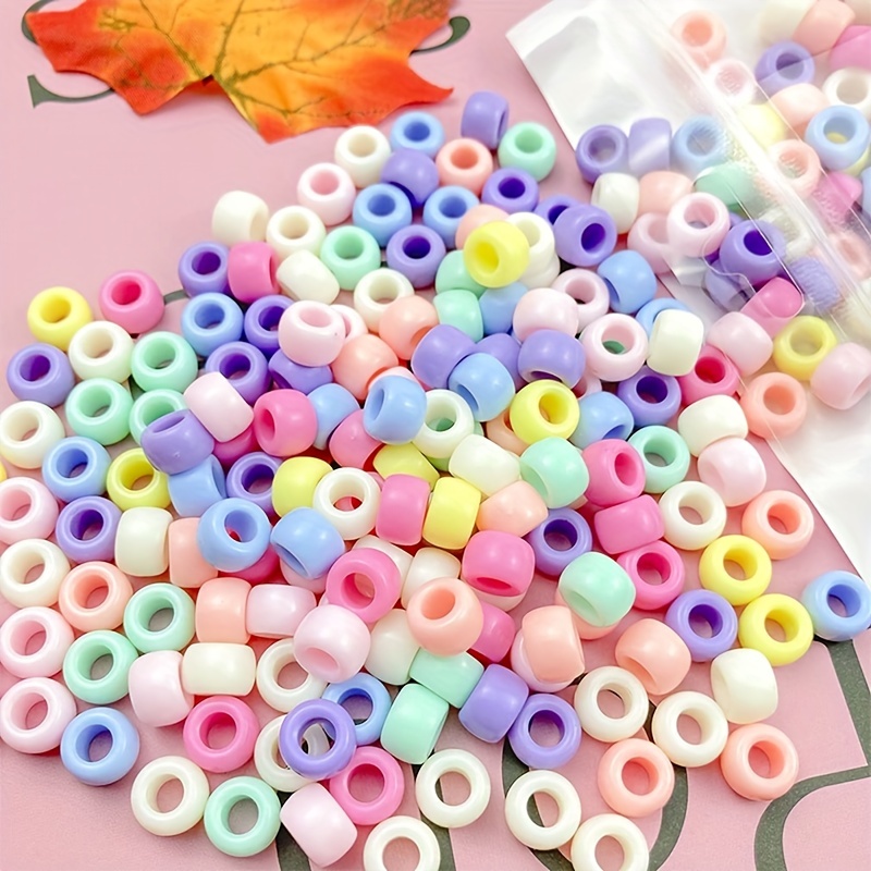 9mm 100pcs Love Heart Beads Macaron Colorful Acrylic Beads For