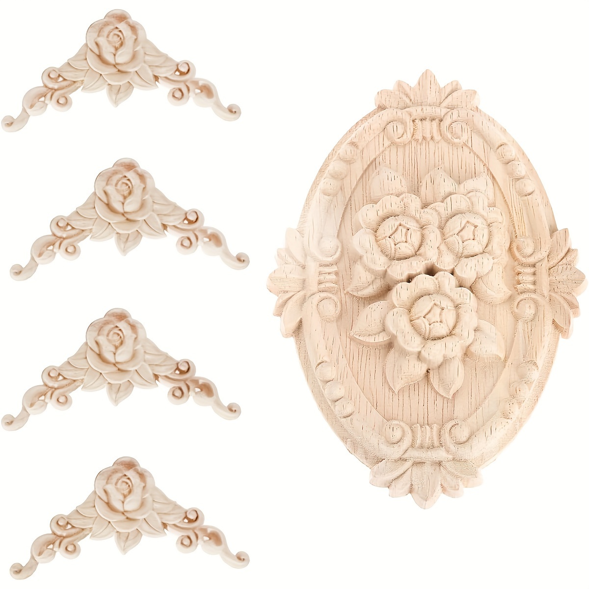 Wooden Appliques Decorative Wooden Carved Appliques For - Temu