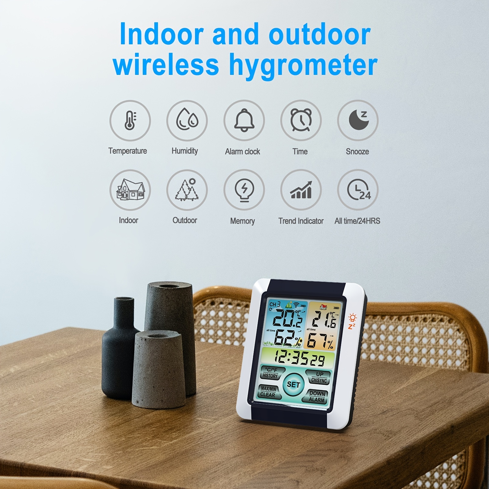 Digital Wireless Weather Station Hygrometer Indoor - Indoor