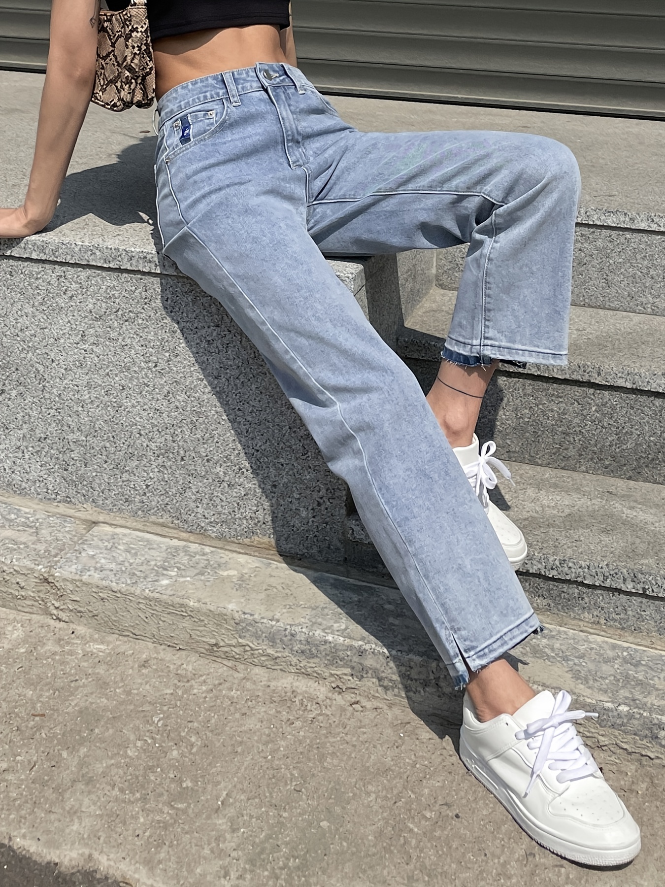 2020 Pantalones De Cintura Alta Moda Vaquera Para Mujer Señoras Ocasionales  Pockets Jeans Primavera Largo Azul Denim Pantalón Mujer Plus De 29,86 €