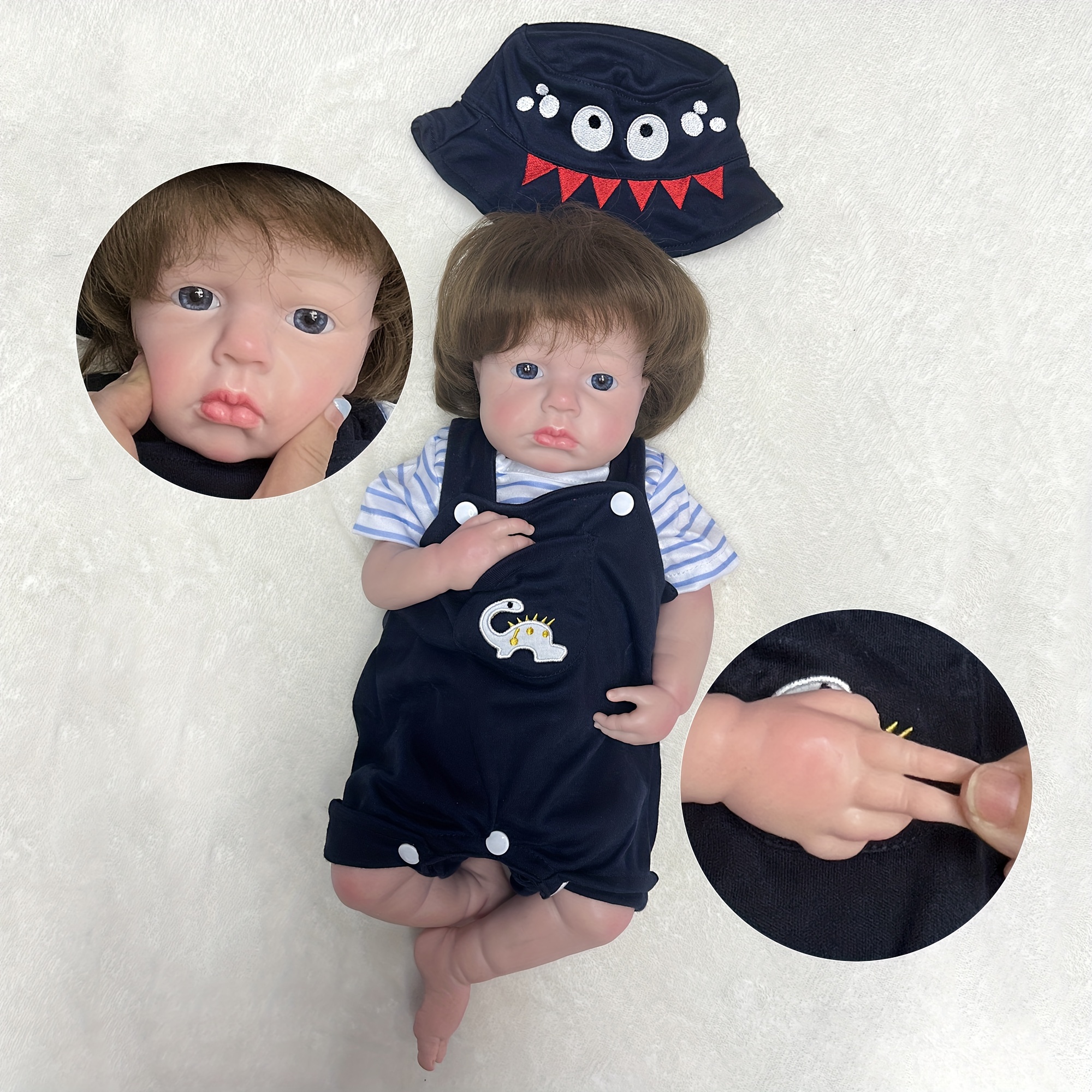 16inch Reborn Baby Dolls Full Body Silicone Realistic Bebe Boneca Newborn  Sleeping Boy Soft Touch Toys For Children Kids Gifts