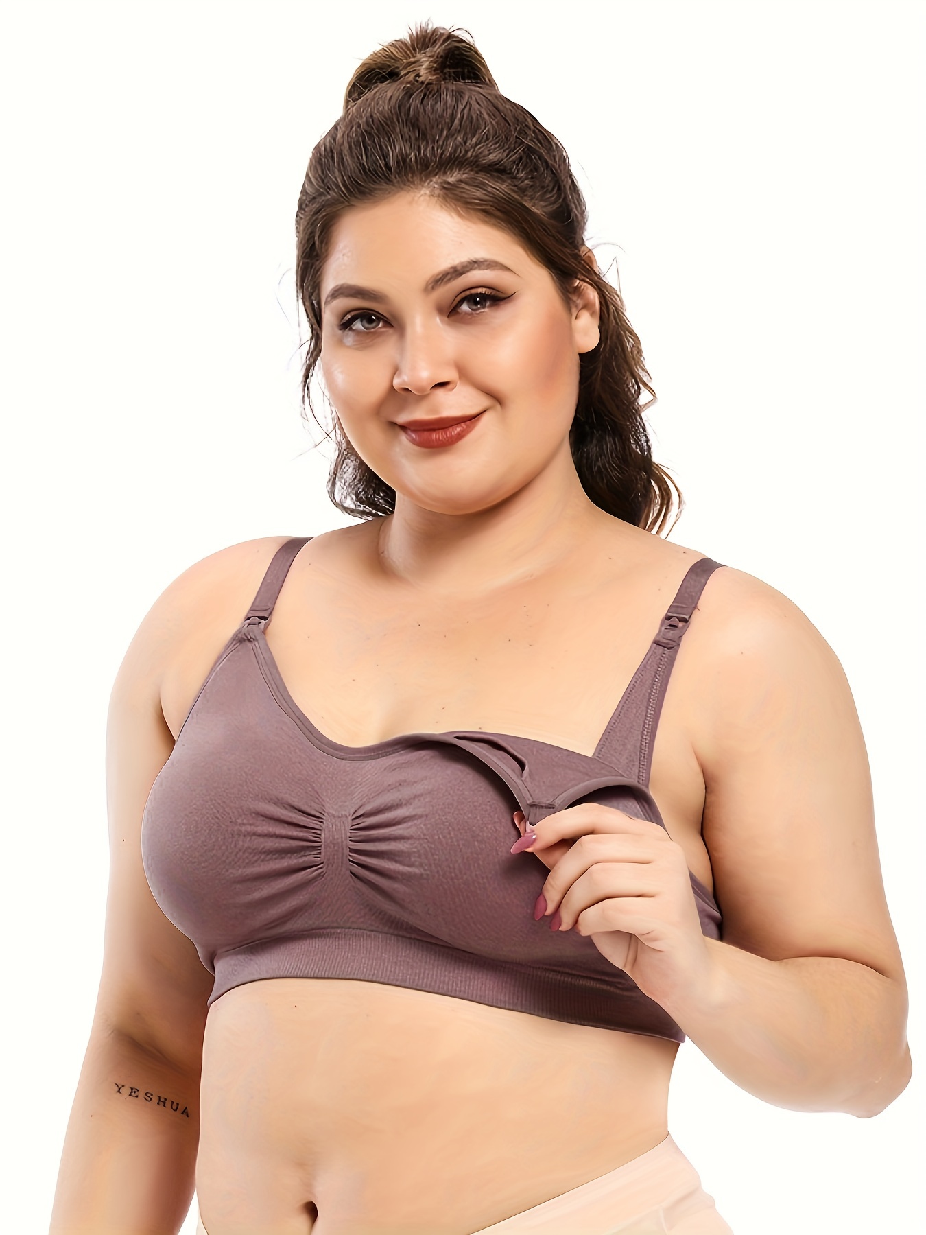 LeeWear Women Nursing Button Front Closure Bras Plus Size Wireless Sleep Bra  (no Pads) Imported from china Cotton pink, cream and apricot color  04_05_10BR22104