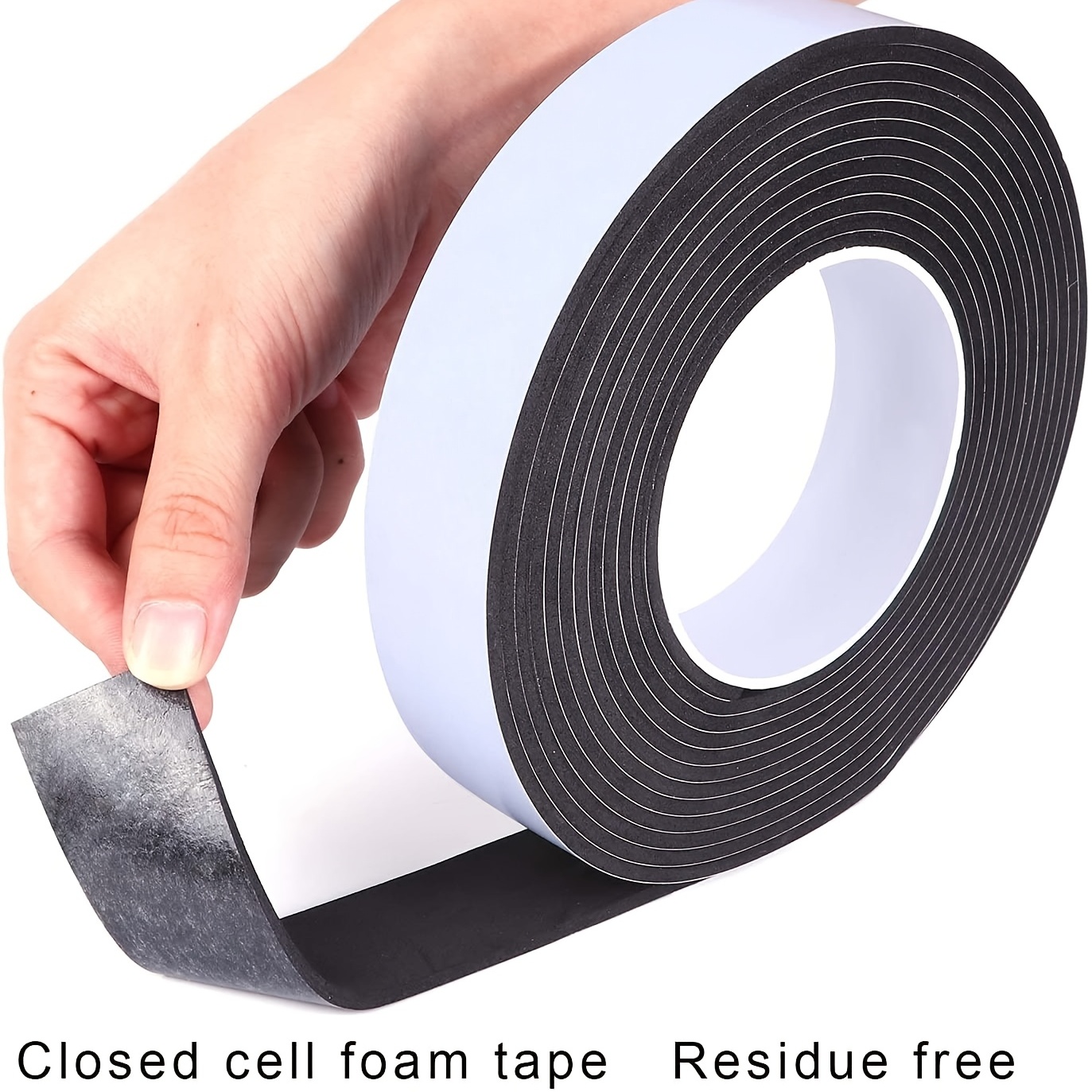 COUMENO EVA Single-Sided Adhesive White Foam Tape, Single-Sided Sealing  Strip Foam Pad Sponge Tape Window Weatherproof, Self-Adhesive Insulation