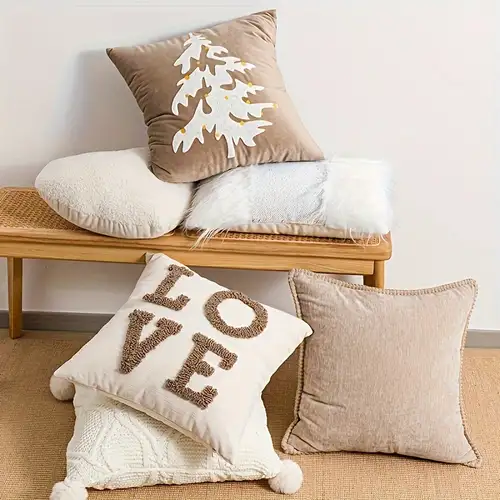 Cozy Soft Throw Pillow Covers Pillowcases For Christmas Decoration Sofa  Couch Chair Bed Decor Small Big Large Cushion Cases Bedroom Essentials  Living Room Accessories Home Finds House Goods Apartment Must Have Full
