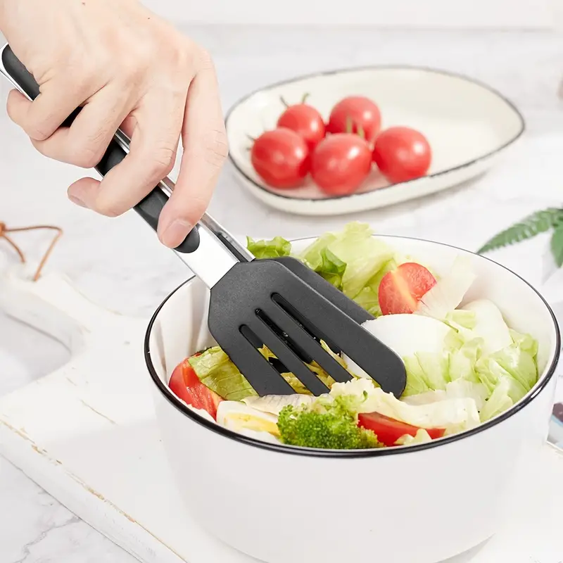 Silicone Food Tongs, Stainless Steel Food Tongs, Outdoor Bbq