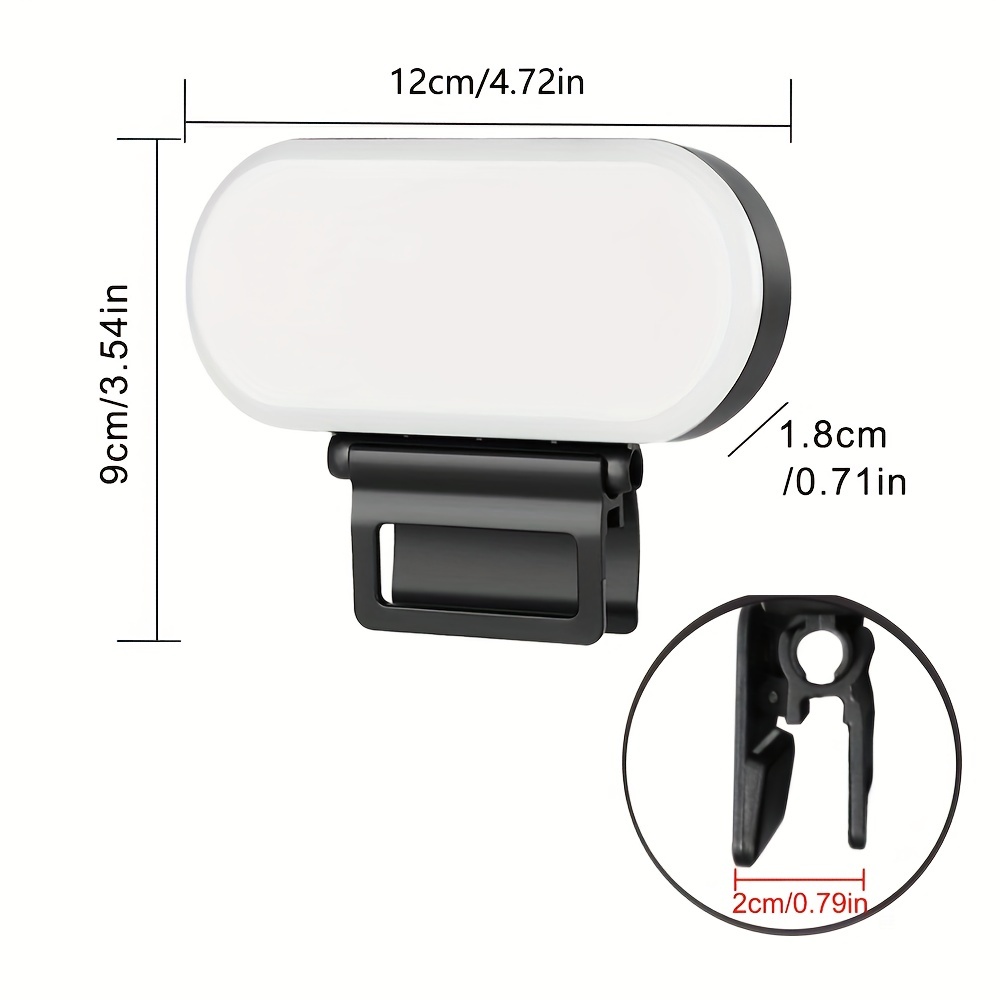 Luz de selfie suave recargable para teléfono, cámara, portátil, 3000 mAh  luz LED portátil para fotos, clip de luz de teléfono para Vlog, TikTok