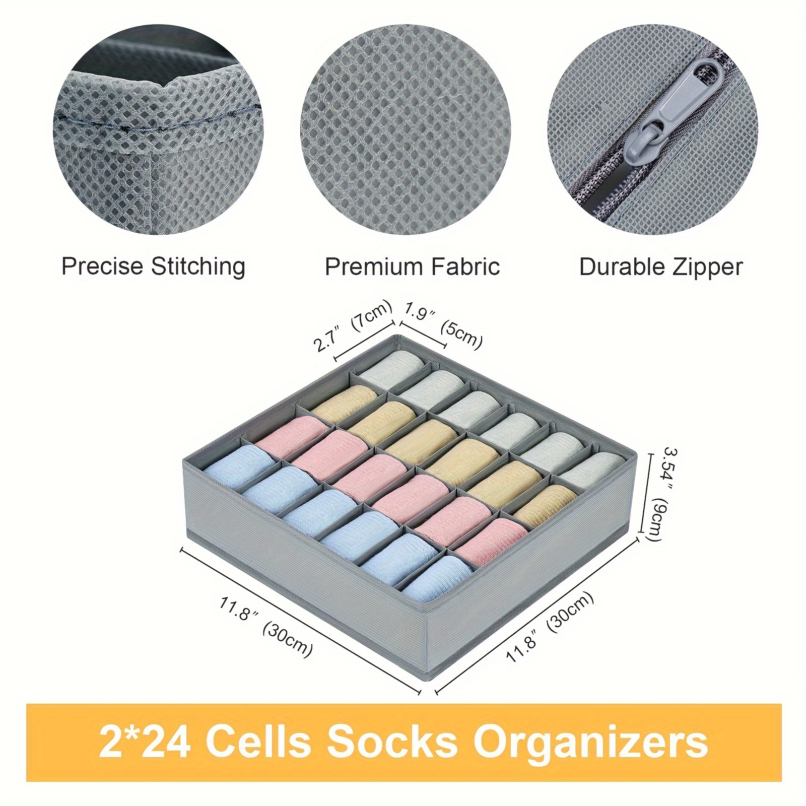 30 Grids Bamboo Charcoal Storage Box Fold Underwear Ties Socks Drawer  Organizer - Bed Bath & Beyond - 35814584