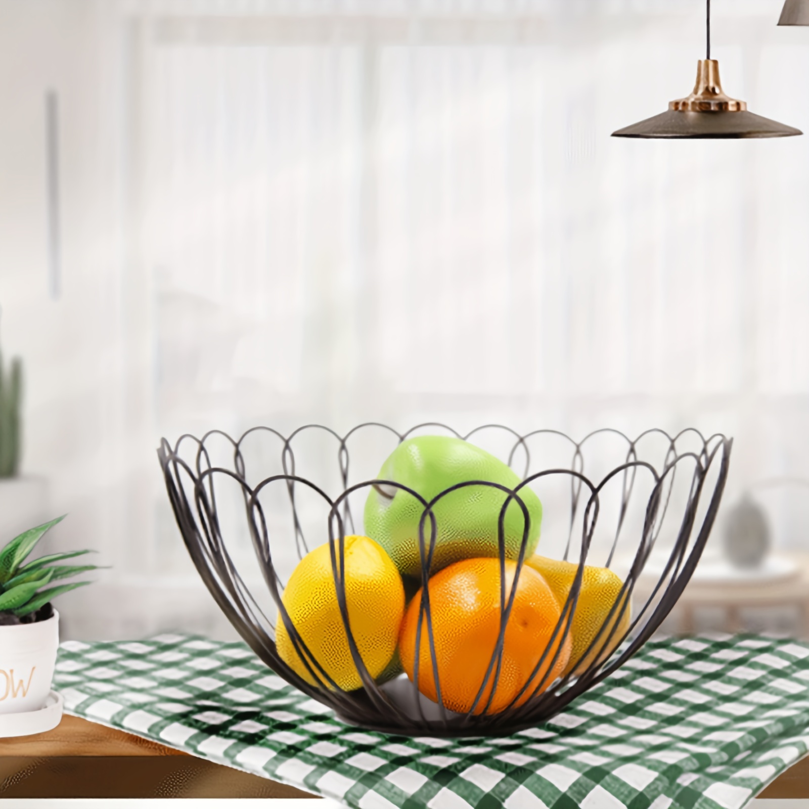 1pc Modern Black Fruit Bowl, Fruit Holder For Fruit And Vegetable Storage,  Minimalism Wire Fruit Bowls For Kitchen Counter, Home Decor, Countertop, Ta