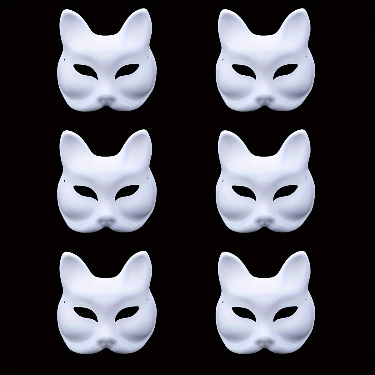 6pcs White Paper Blank Painted Masks Anime Cosplay Mask Anime Half Face Fox  Mask Diy Cosplay Masquerade Parties Costume Accessories, Don't Miss These  Great Deals