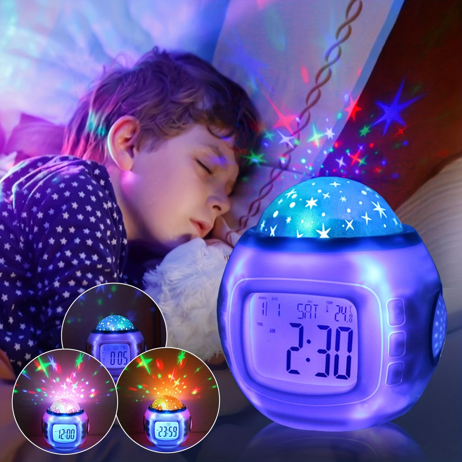 1 Pc 3d Patrón Reloj Despertador Luz Nocturna Pequeño Regalo - Temu Chile