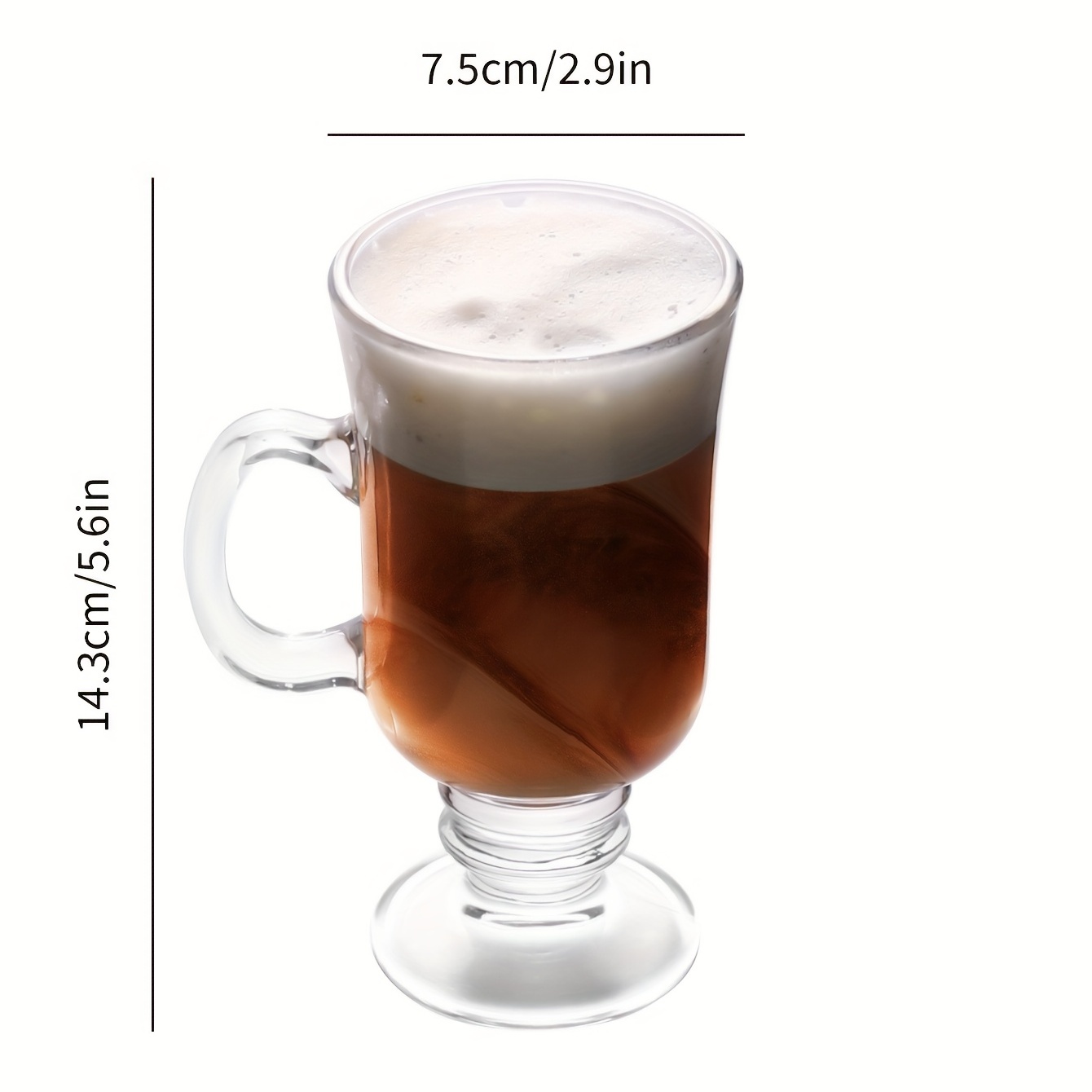 Glass Irish Coffee Mugs Clear Footed Coffee Cups With - Temu