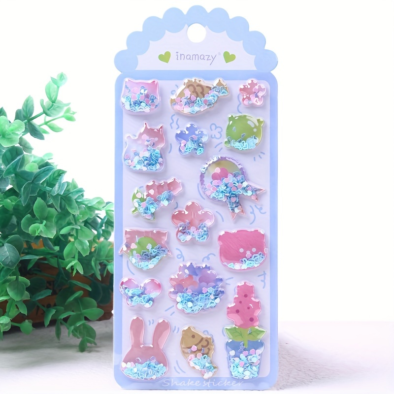 Children's Stickers Paper 3d Shiny Shake Stickers - Temu