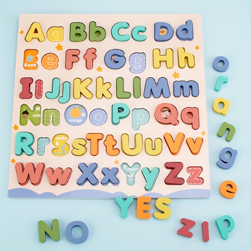 

Children's Upper And Lower Case Letter Cognitive Stereoscopic Spelling Board, Kindergarten Education Early Word Spelling Toy Enlightenment Teaching Aids