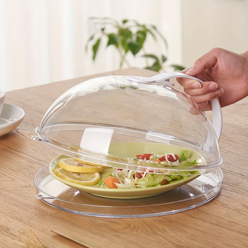 Tall Microwave Glass Plate Cover - Splatter Guard Lid with Easy