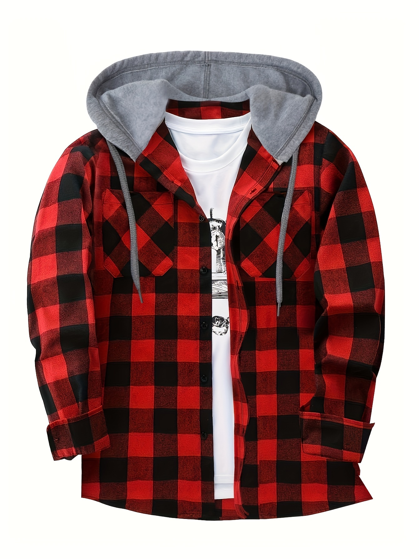 シャツ IONSEOUL Candy hooded balloon check shirt Check_shirt_balloon_arms-