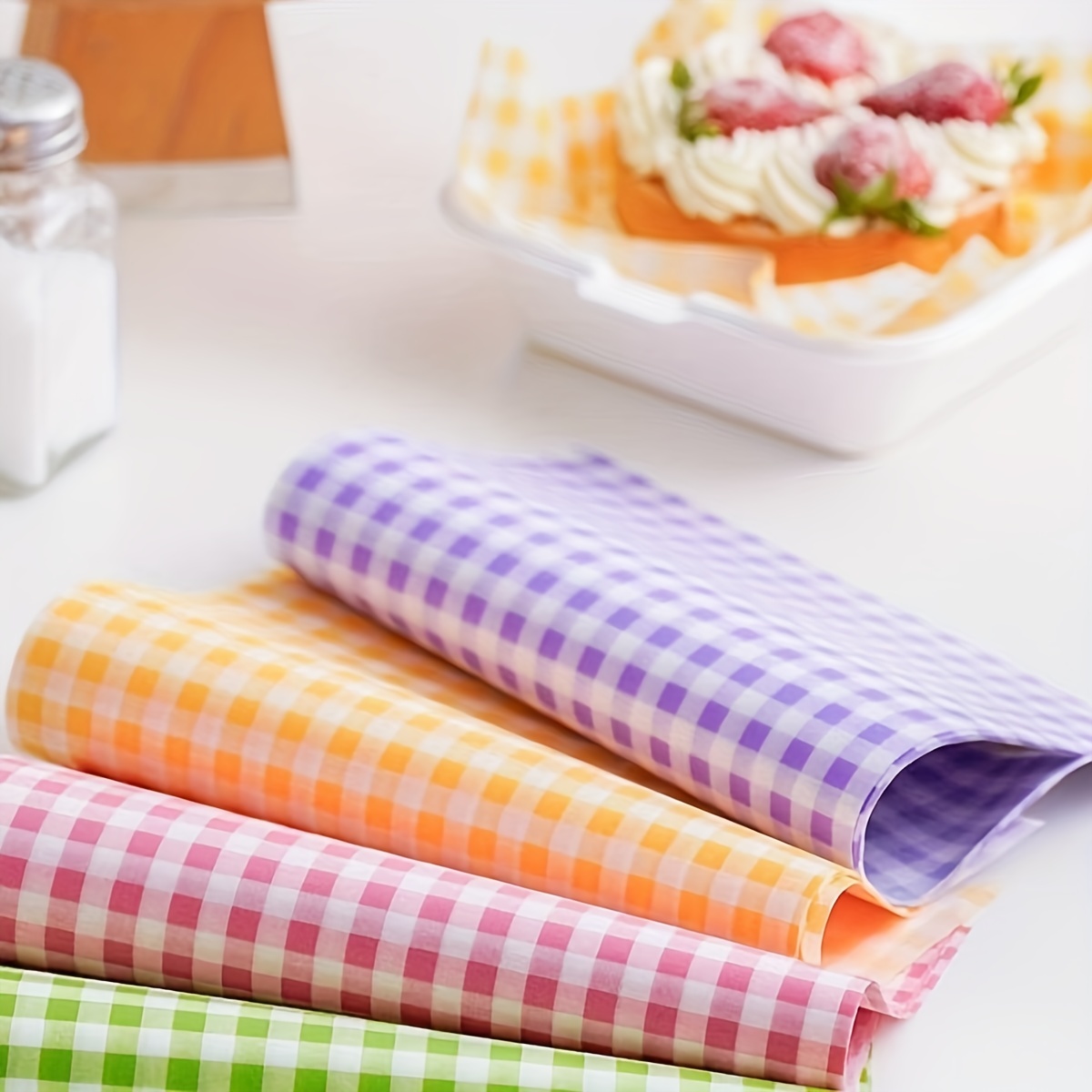 25 Light Blue Gingham WAX PAPER Sheets-pink Lemonade Party Shop  Exclusive-basket Liners-food Safe 