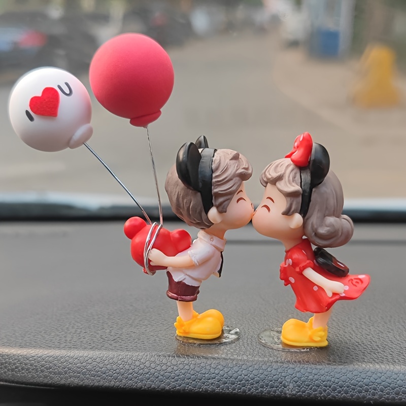 Car Cute Couple Ornaments Kiss Couple Car Interior - Temu