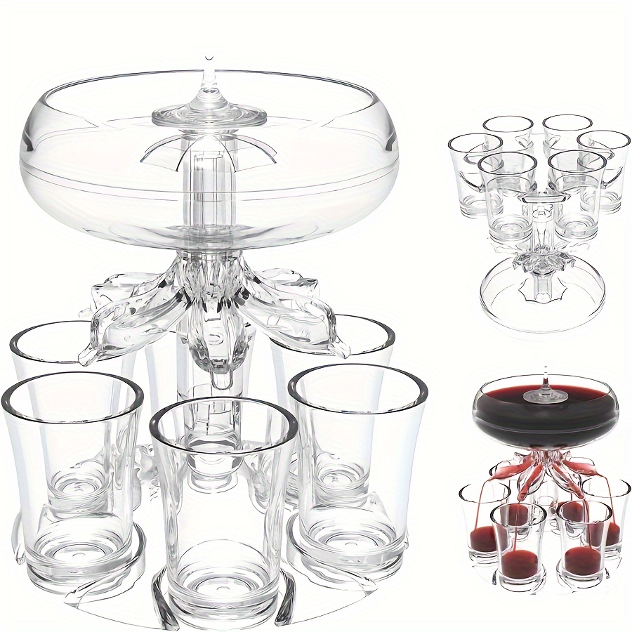 Shot Glass Dispenser And Glass Shot Cups Set - Temu