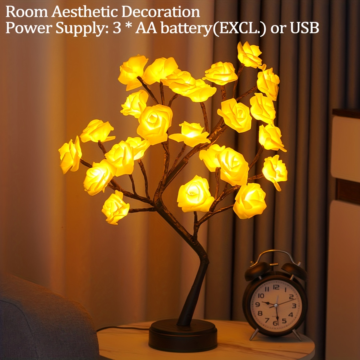 Yellow deals rose lamp