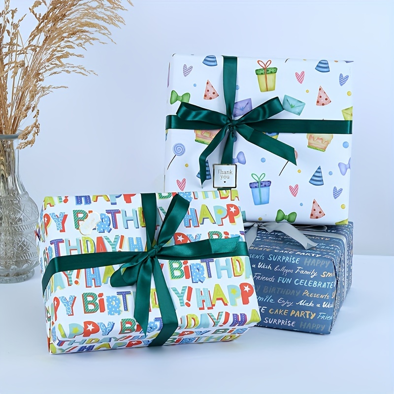 Gift Happy Birthday Theme Gift Wrapping Paper Double sided - Temu
