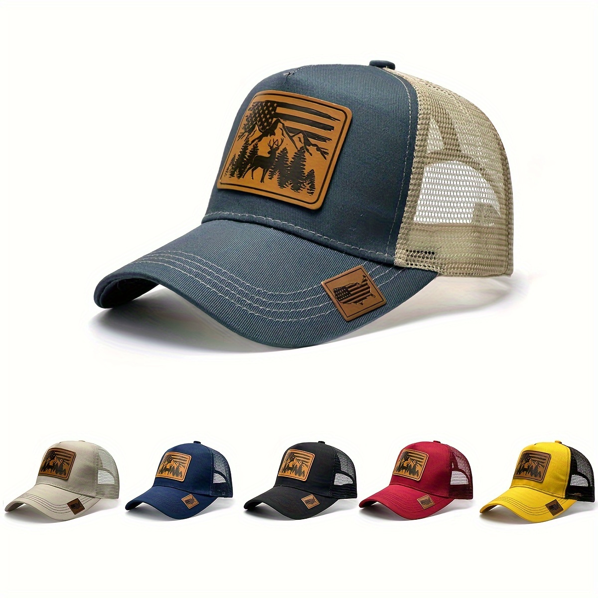 Trucker Hat Men/Unisex - Wilderness Area - Tree Cap Mens Hats - Trucker Mesh Hat - Forest Hat - 3 Color Choices