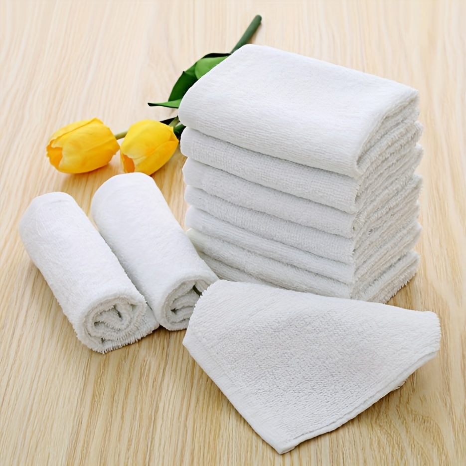 

4/8pcs Cotton Wash Cloth, 11.81 X 11.81 Inch Luxurious Soft Handerchief, Ultra Absorbent, Machine Washable Washcloths, White, Bathroom Accessories, Handkerchief, Bathroom Accessories