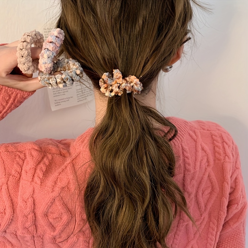 2 pack bohemian sweet spiral scrunchies hair ties women - Temu display picture 1