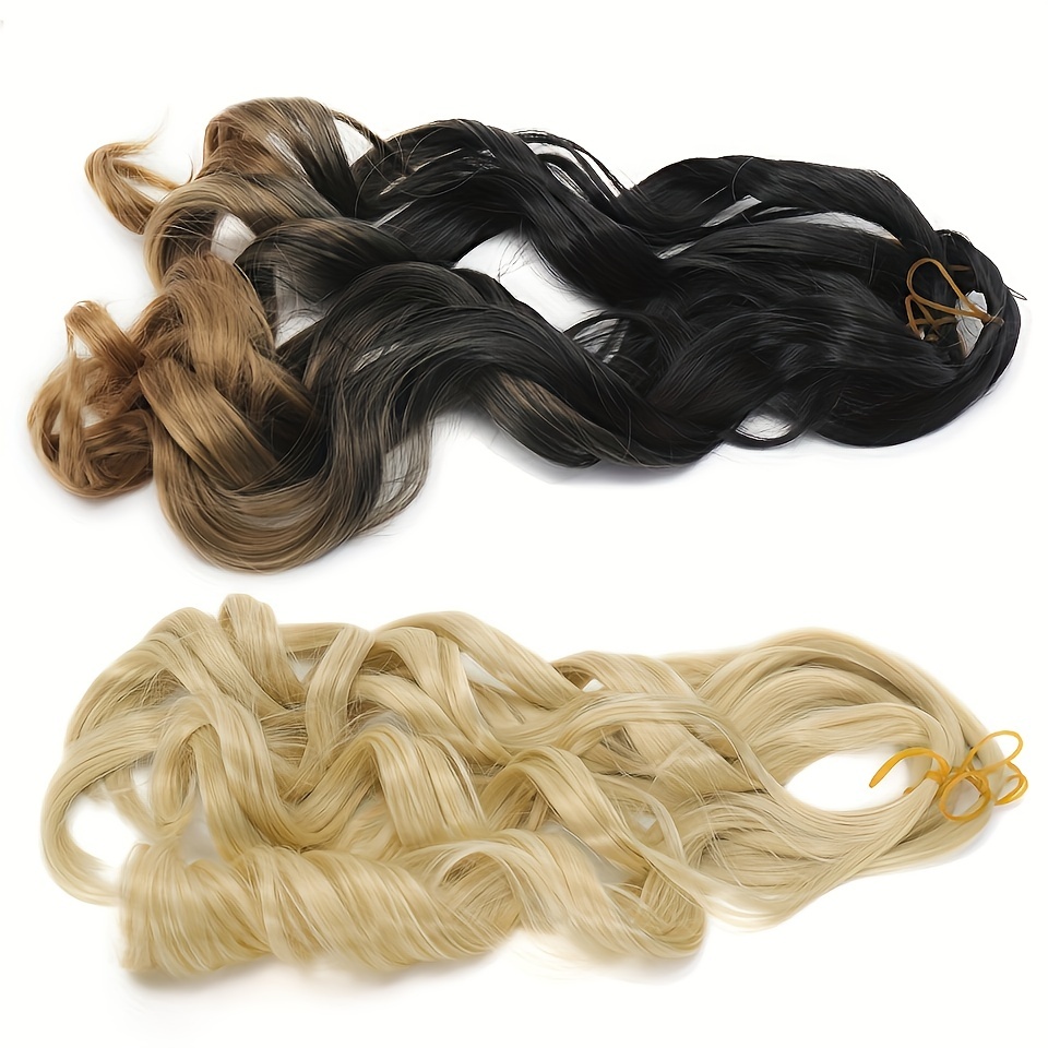 Ombre Braiding Hair Extensions Synthetic Loose Wave Curls for Women