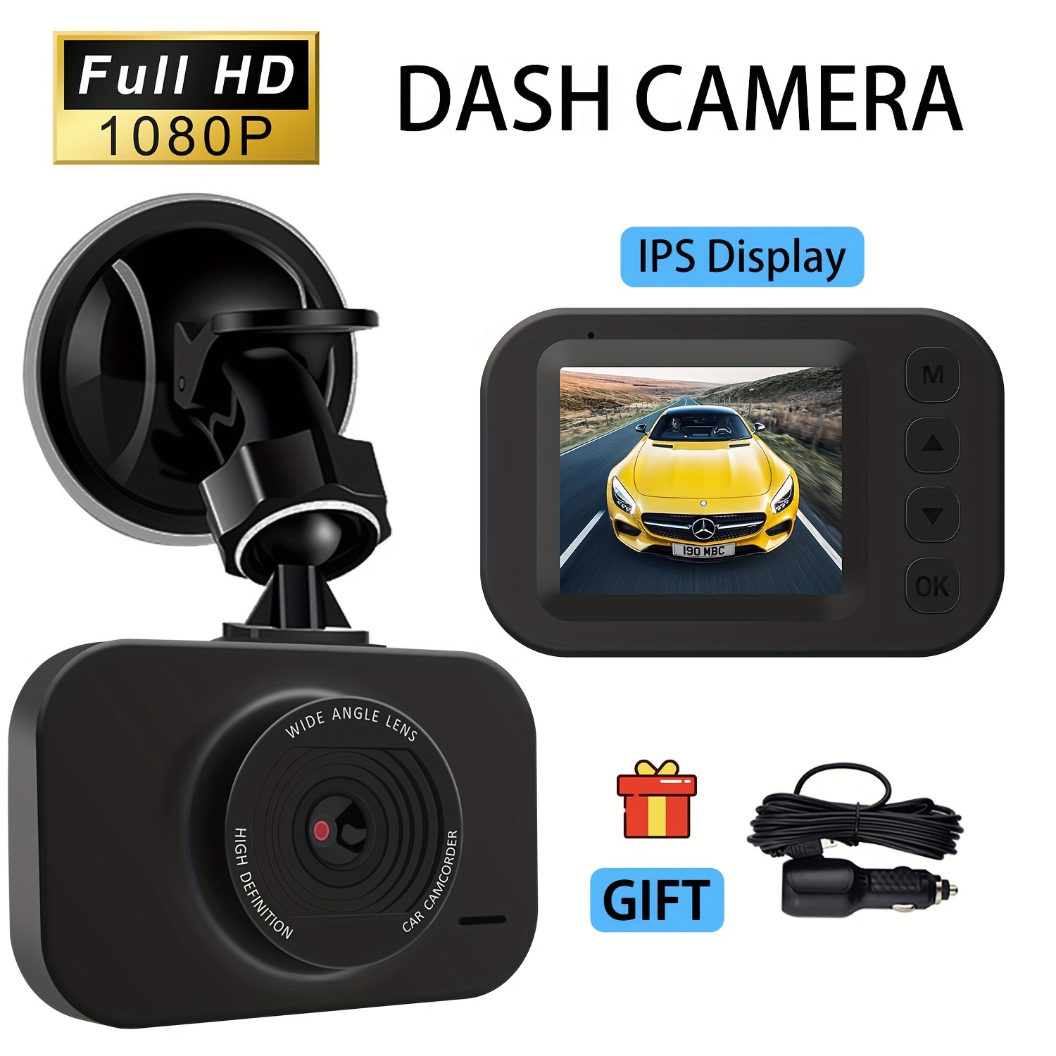 Orskey Dash Cam Front And Rear 1080p Full Hd Dual Dash Camera In Car Camera  Dashboard Camera Dashcam For Cars 170 Wide Angle With 3.0 Lcd Display Nig