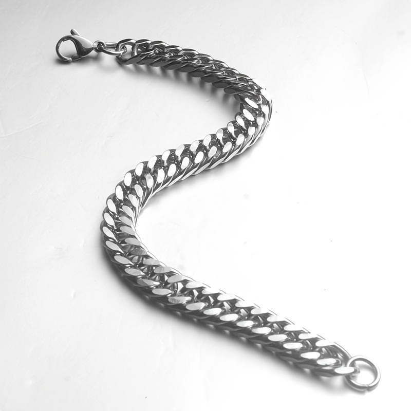 Pulsera de plata de 5 mm para hombre / Pulseras de plata de cadena de  bordillo / pulseras