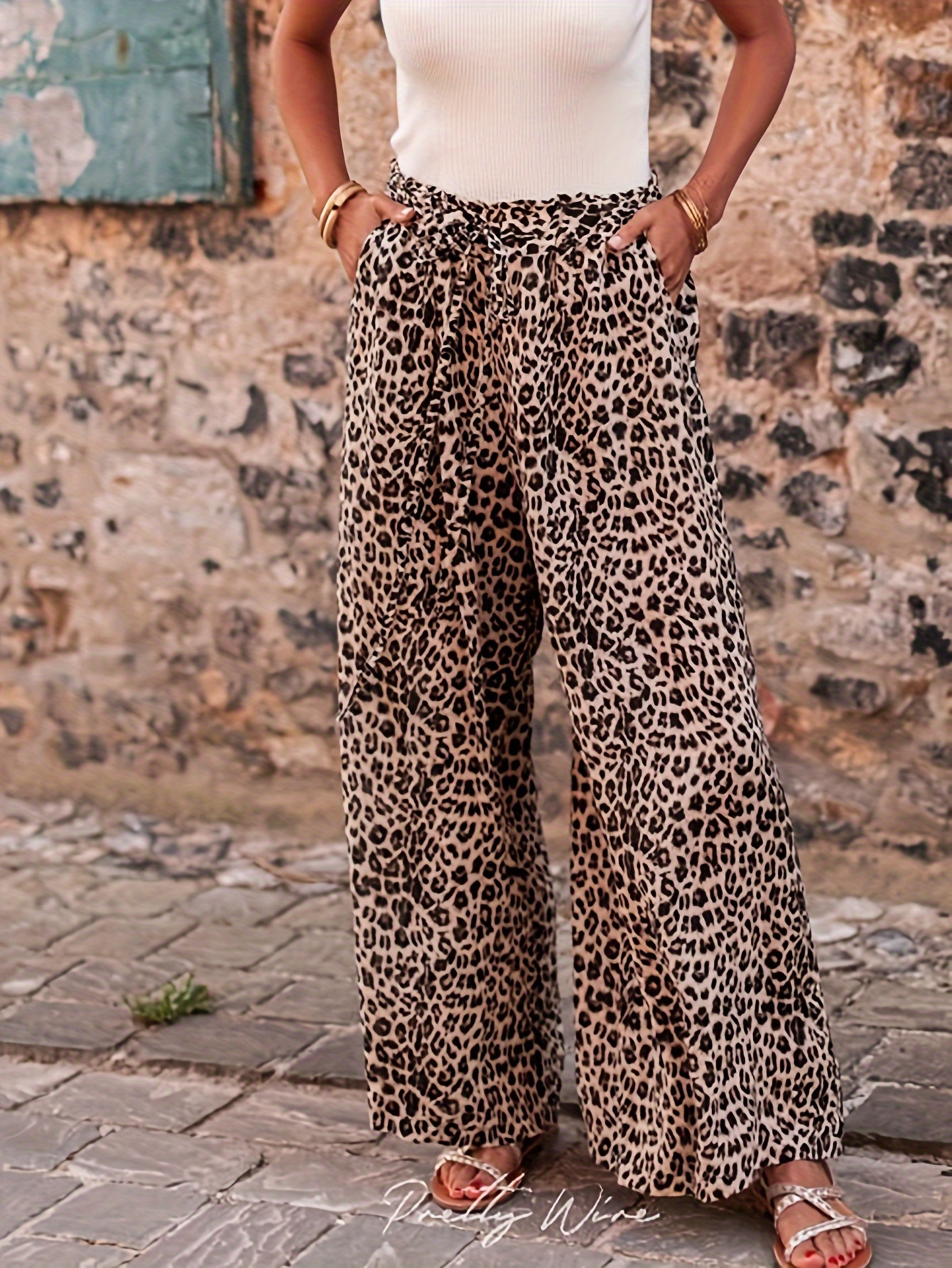 Women'S Casual Pants Casual Trousers Summer Leopard Print Pants Bottoms  Pants